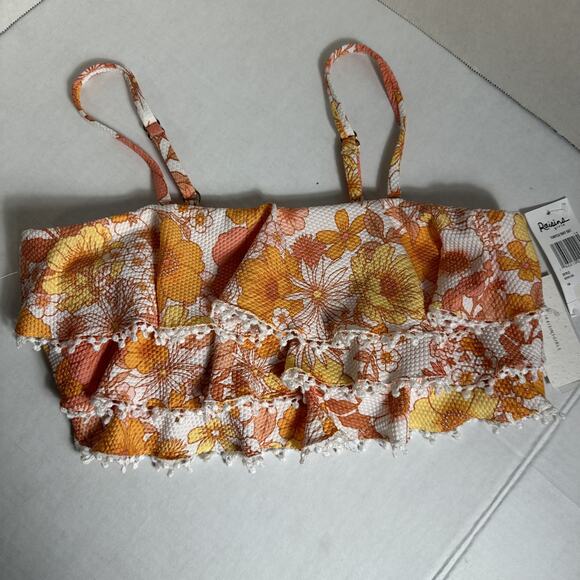 Raisins Girls Orange Floral Print Turtle Bay Set Two Piece Swimsuit Size 16 NWT - Picture 3 of 6